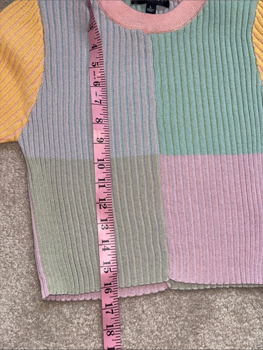 DIL Pastel Colorblock Ribbed Knit Top - Multicolor - Picture 6 of 7